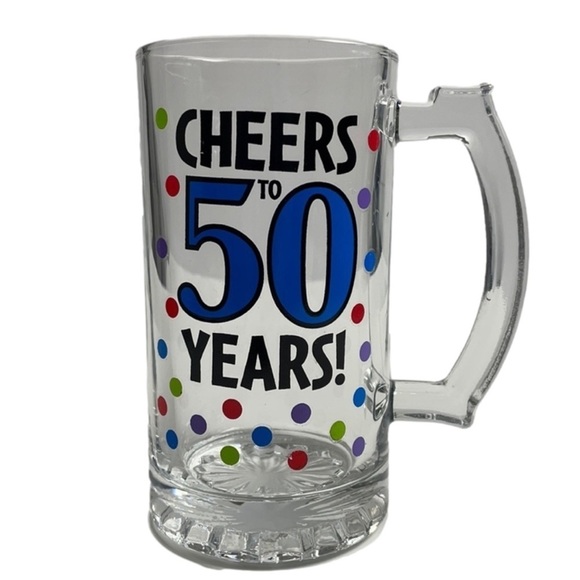 GLASS Beer Mug “Cheers to 50 Years” - Picture 1 of 14